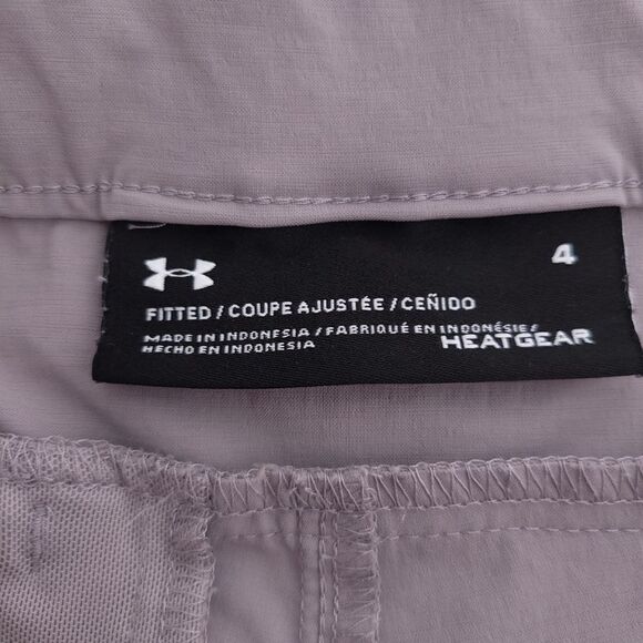 Under Armour Heatgear Fitted Solid Gray Womens Size 4 Shorts - Picture 10 of 11